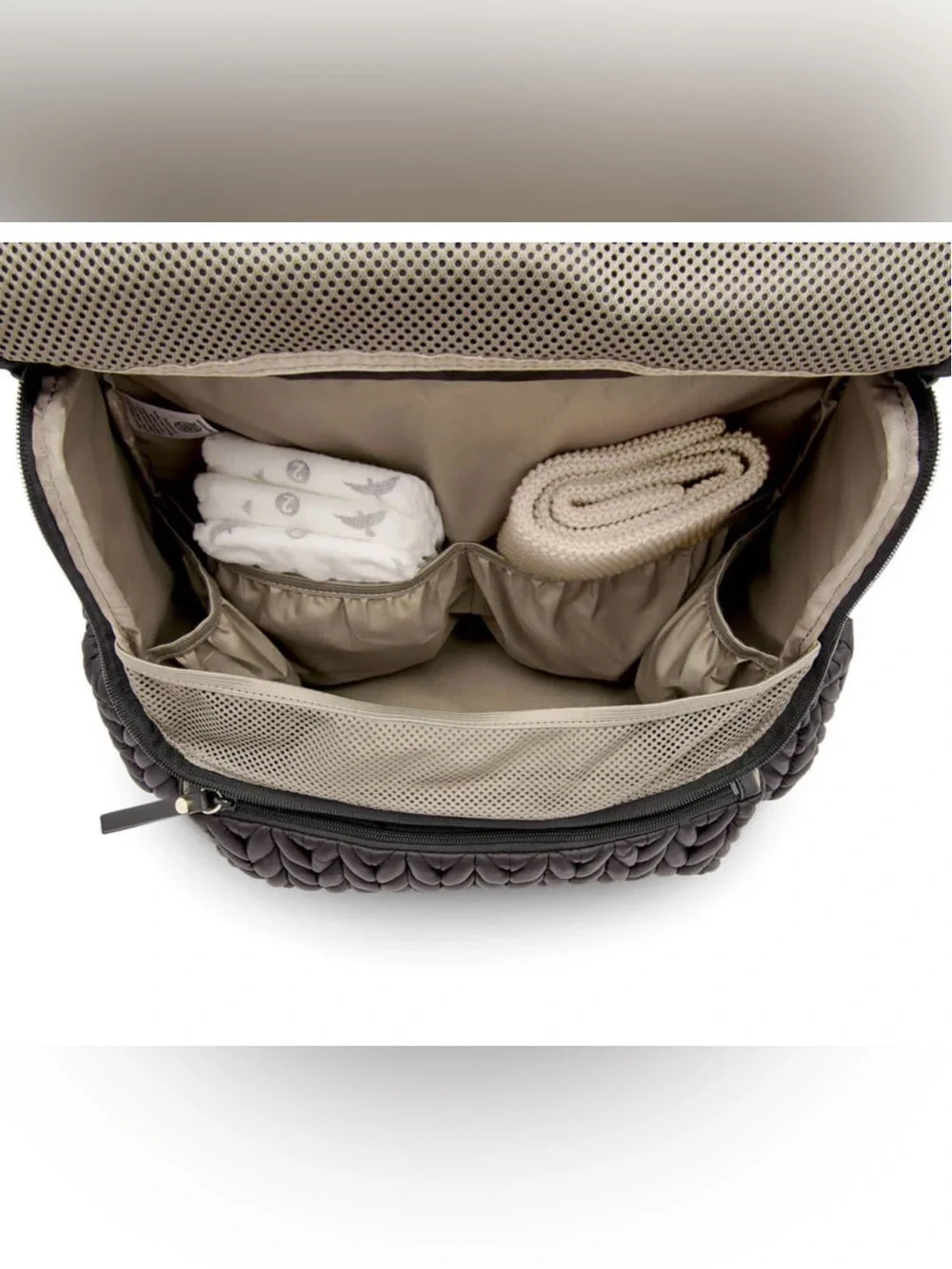 HAPP Black Quilted Diaper Bag Backpack / Convertible Travel Baby Bag